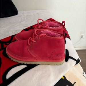 UGG Pink Suede Ankle Boots